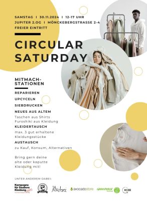 Poster zu Circular Saturday, © Kampagne für Saubere Kleidung Hamburg